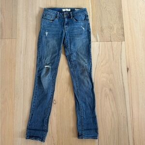 Bullhead Denim Low Rise Skinny Jeans Distressed Size 5